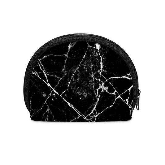 Black White Natural Marble Print Coin Purse