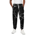 Black White Natural Marble Print Cotton Sweatpants