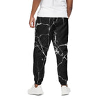 Black White Natural Marble Print Cotton Pants