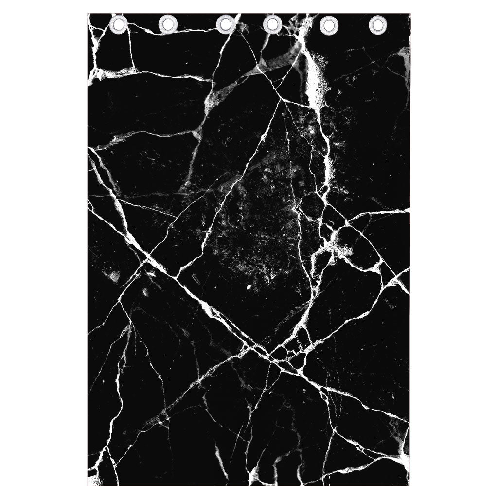 Black White Natural Marble Print Curtain