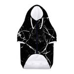 Black White Natural Marble Print Dog Zip Up Hoodie