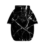 Black White Natural Marble Print Dog Zip Up Hoodie