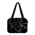 Black White Natural Marble Print Double Strap Bible Bag