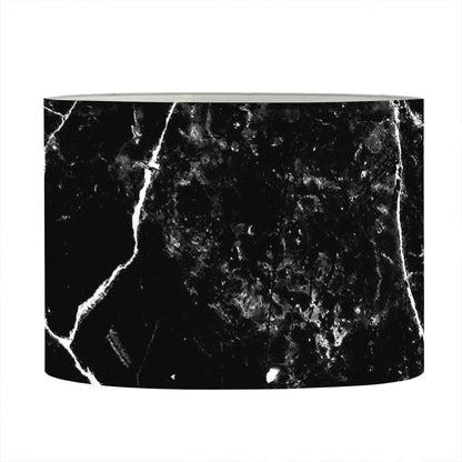 Black White Natural Marble Print Drum Lamp Shade