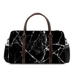 Black White Natural Marble Print Duffle Bag
