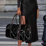 Black White Natural Marble Print Duffle Bag