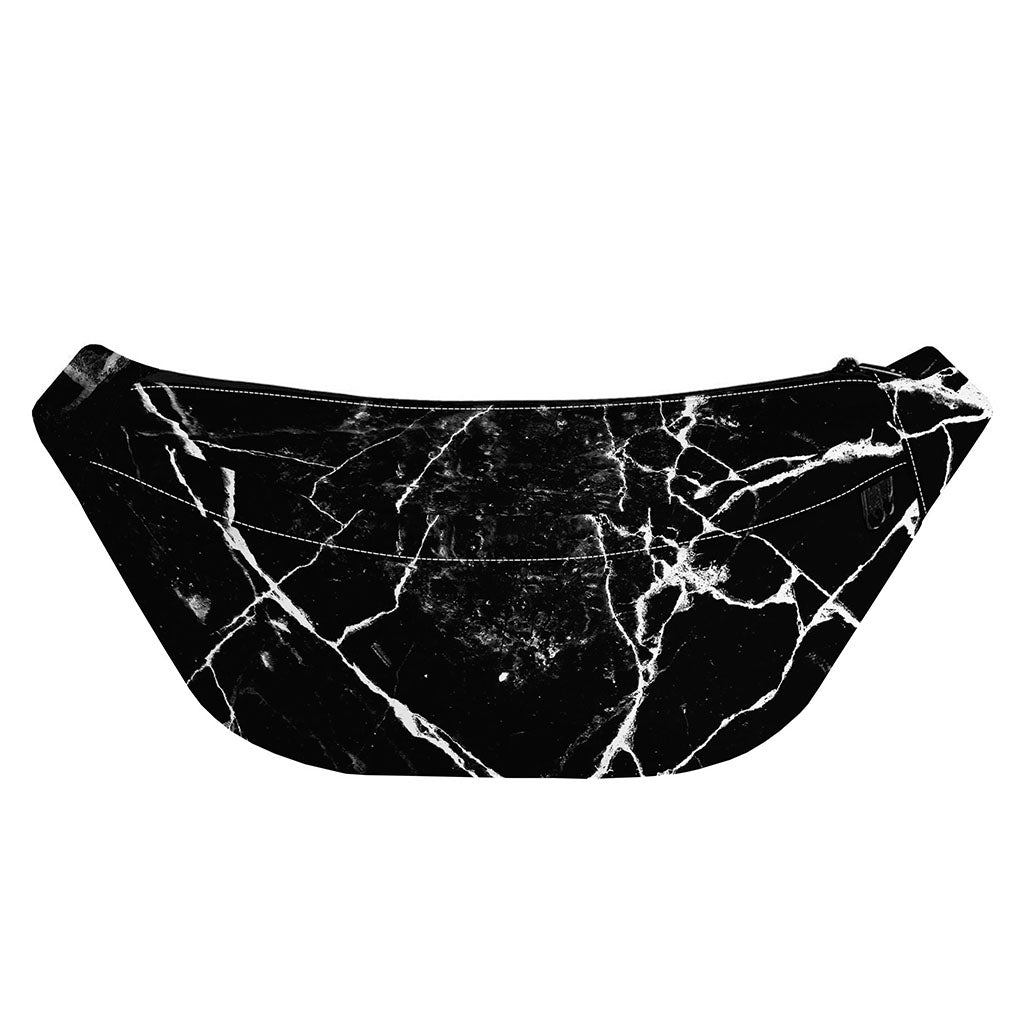 Black White Natural Marble Print Fanny Pack