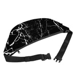 Black White Natural Marble Print Fanny Pack