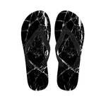 Black White Natural Marble Print Flip Flops