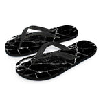 Black White Natural Marble Print Flip Flops