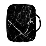 Black White Natural Marble Print Front Pocket Bible Bag