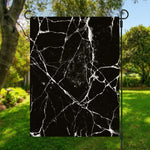 Black White Natural Marble Print Garden Flag