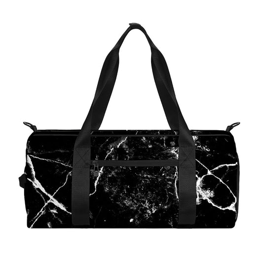 Black White Natural Marble Print Gym Bag