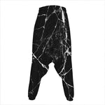 Black White Natural Marble Print Hammer Pants
