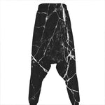 Black White Natural Marble Print Hammer Pants