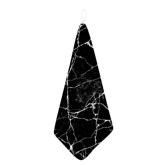 Black White Natural Marble Print Hand Towel
