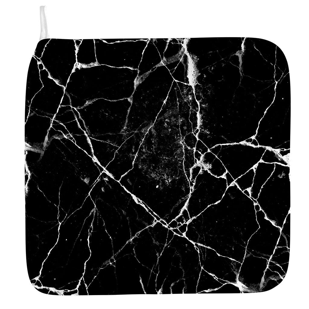 Black White Natural Marble Print Hand Towel