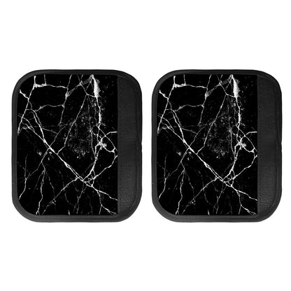 Black White Natural Marble Print Handle Covers
