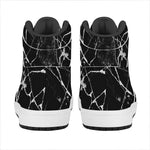 Black White Natural Marble Print High Top Leather Sneakers