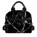 Black White Natural Marble Print Insulated Lunch Bag