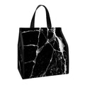 Black White Natural Marble Print Insulated Lunch Tote