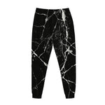 Black White Natural Marble Print Jogger Pants