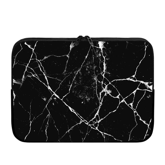 Black White Natural Marble Print Laptop Sleeve