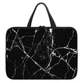 Black White Natural Marble Print Laptop Sleeve With Handle