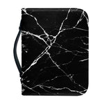 Black White Natural Marble Print Leather Bible Cover