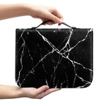 Black White Natural Marble Print Leather Bible Cover