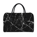 Black White Natural Marble Print Leather Duffel Bag
