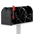 Black White Natural Marble Print Mailbox Cover