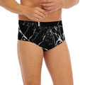 Black White Natural Marble Print Men's Briefs