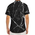Black White Natural Marble Print Men's Deep V-Neck Shirt