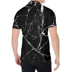 Black White Natural Marble Print Men's Shirt