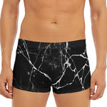 Black White Natural Marble Print Men's Short Boxer Briefs