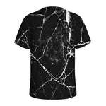 Black White Natural Marble Print Men's Sports T-Shirt