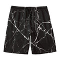 Black White Natural Marble Print Men's Swim Trunks