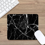 Black White Natural Marble Print Mouse Pad