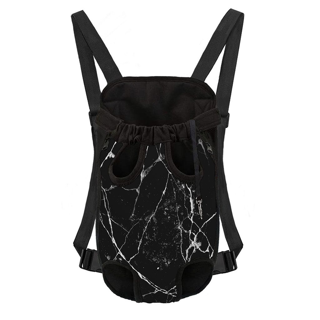 Black White Natural Marble Print Pet Carrier Backpack