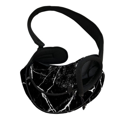 Black White Natural Marble Print Pet Sling Carrier