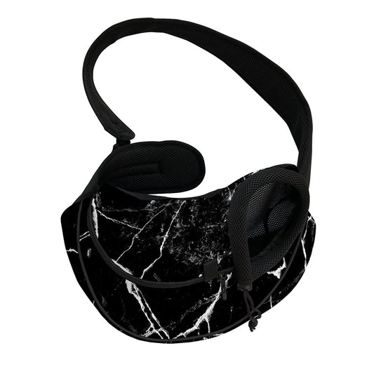 Black White Natural Marble Print Pet Sling Carrier