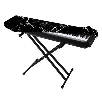 Black White Natural Marble Print Piano Keyboard Cover