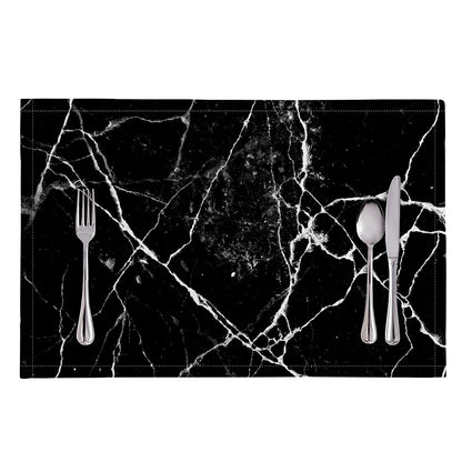 Black White Natural Marble Print Placemat