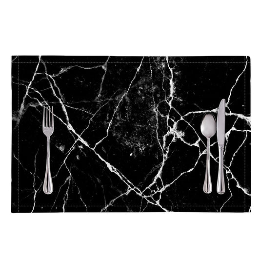 Black White Natural Marble Print Placemat