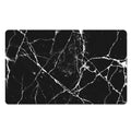 Black White Natural Marble Print Polyester Doormat