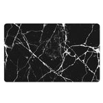 Black White Natural Marble Print Polyester Doormat