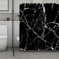 Black White Natural Marble Print Polyester Shower Curtain