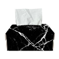 Black White Natural Marble Print Rectangle Tissue Box Cover