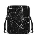 Black White Natural Marble Print Rectangular Crossbody Bag